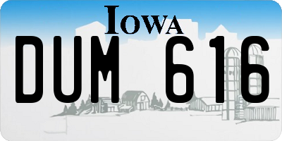 IA license plate DUM616