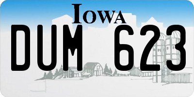 IA license plate DUM623