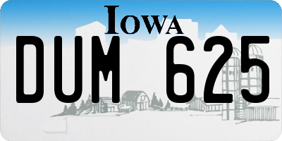 IA license plate DUM625