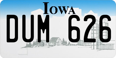 IA license plate DUM626