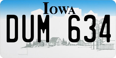 IA license plate DUM634