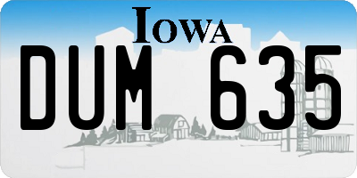 IA license plate DUM635