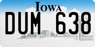 IA license plate DUM638