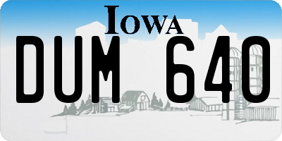 IA license plate DUM640