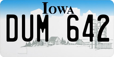 IA license plate DUM642