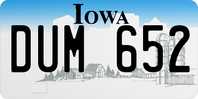 IA license plate DUM652