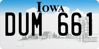 IA license plate DUM661