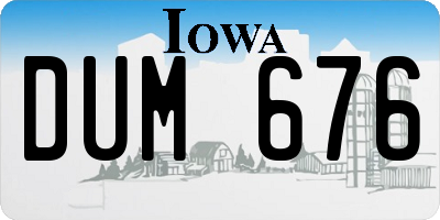 IA license plate DUM676