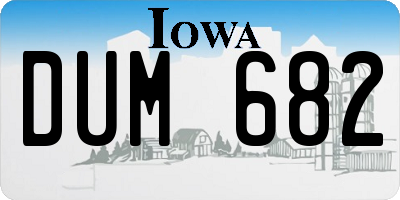 IA license plate DUM682