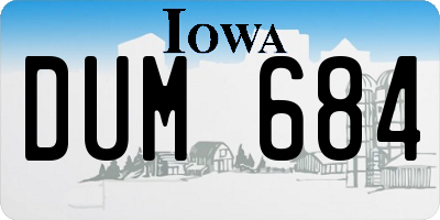 IA license plate DUM684