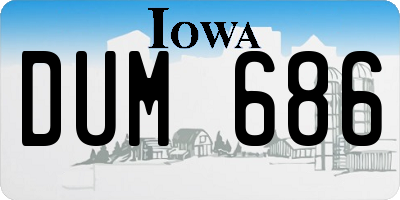 IA license plate DUM686