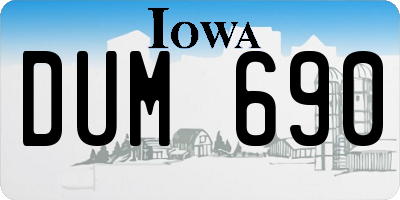 IA license plate DUM690