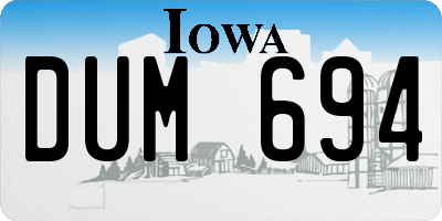 IA license plate DUM694