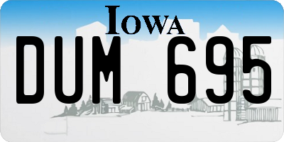 IA license plate DUM695