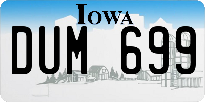IA license plate DUM699