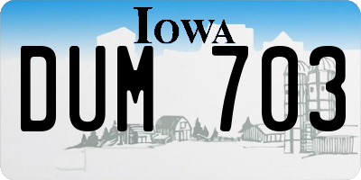 IA license plate DUM703
