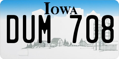 IA license plate DUM708