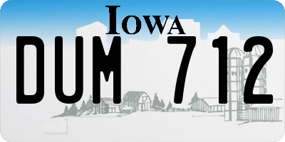 IA license plate DUM712