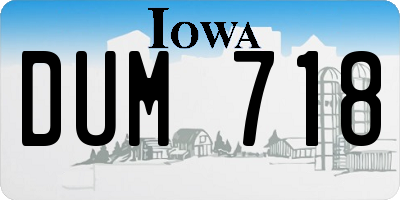 IA license plate DUM718