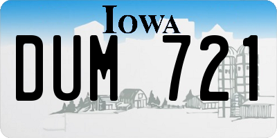 IA license plate DUM721
