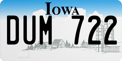 IA license plate DUM722