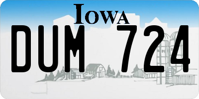IA license plate DUM724