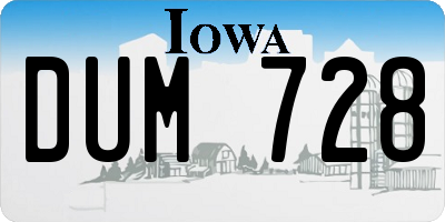 IA license plate DUM728