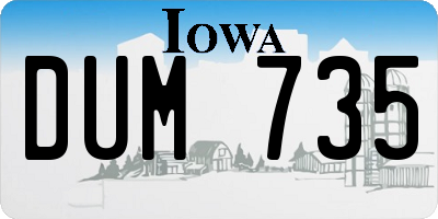 IA license plate DUM735