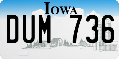 IA license plate DUM736