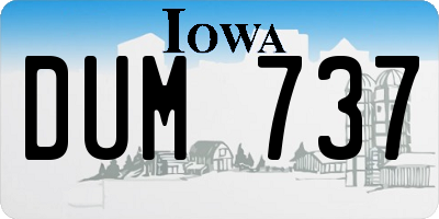 IA license plate DUM737