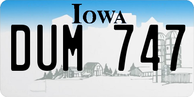 IA license plate DUM747