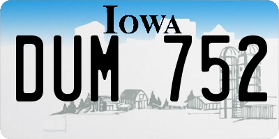 IA license plate DUM752
