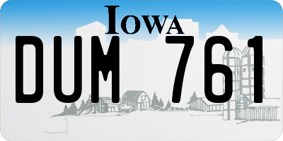 IA license plate DUM761