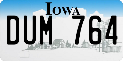 IA license plate DUM764