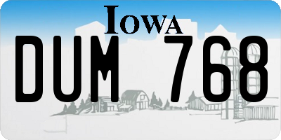 IA license plate DUM768