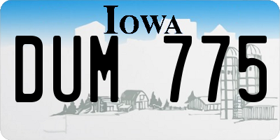 IA license plate DUM775