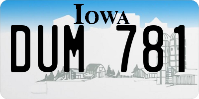IA license plate DUM781