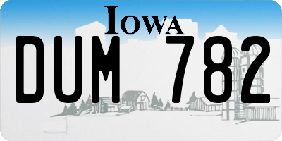 IA license plate DUM782