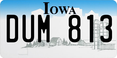 IA license plate DUM813