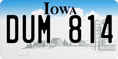 IA license plate DUM814