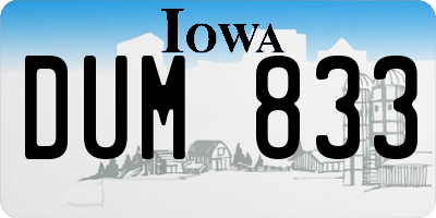 IA license plate DUM833