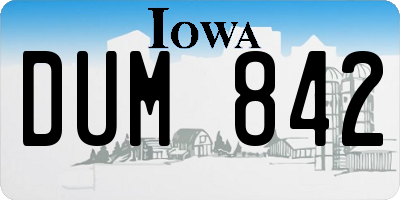 IA license plate DUM842