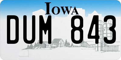 IA license plate DUM843