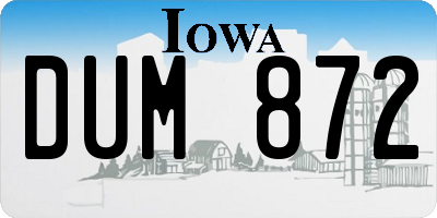 IA license plate DUM872