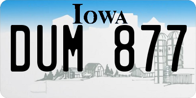 IA license plate DUM877