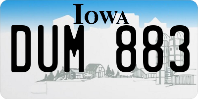IA license plate DUM883