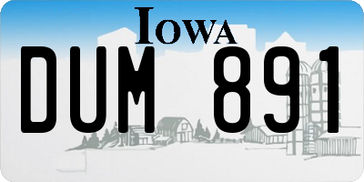 IA license plate DUM891