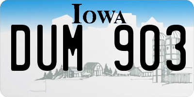 IA license plate DUM903