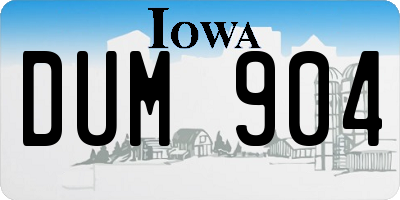 IA license plate DUM904