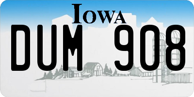 IA license plate DUM908